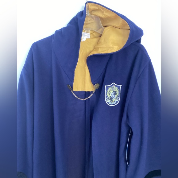 1920s Hogwarts Hufflepuff Blue Robe with Black Accents Adult OS - Picture 4 of 16